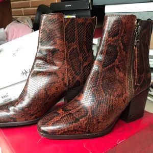 Sam Edelman red snake booties new size 7 1/2
